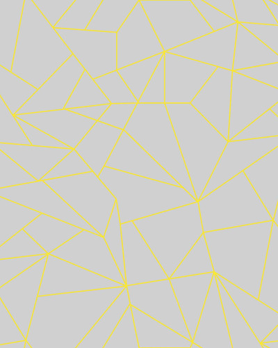 Tapet geometric gri cu linii galbene