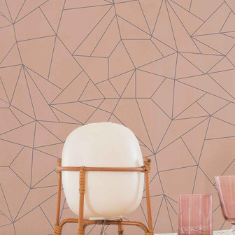 Tapet cu design geometric somon pentru un interior modern