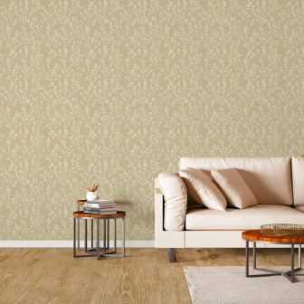 Tapet floral verde cu design delicat