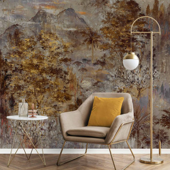 Tapet cu motive naturaliste pentru un decor elegant