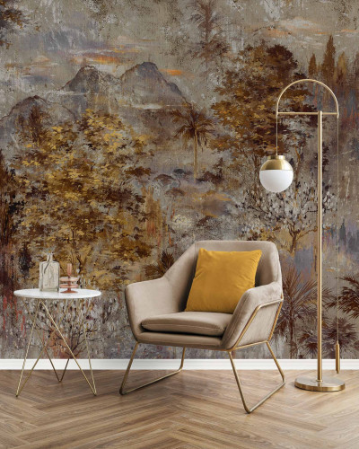 Tapet cu motive naturaliste pentru un decor elegant
