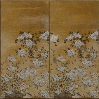 Tapet floral cu textură de iută, ideal pentru decorul interior elegant