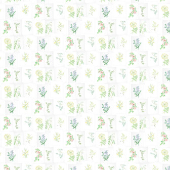 Tapet cu ilustrații botanice într-un dormitor luminos