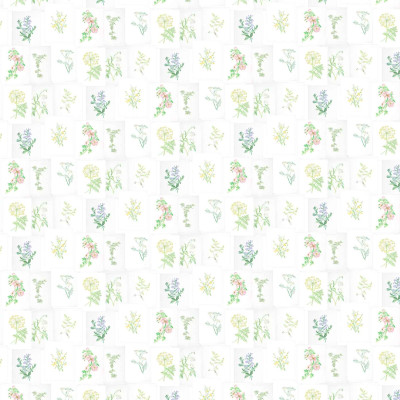 Tapet cu ilustrații botanice într-un dormitor luminos