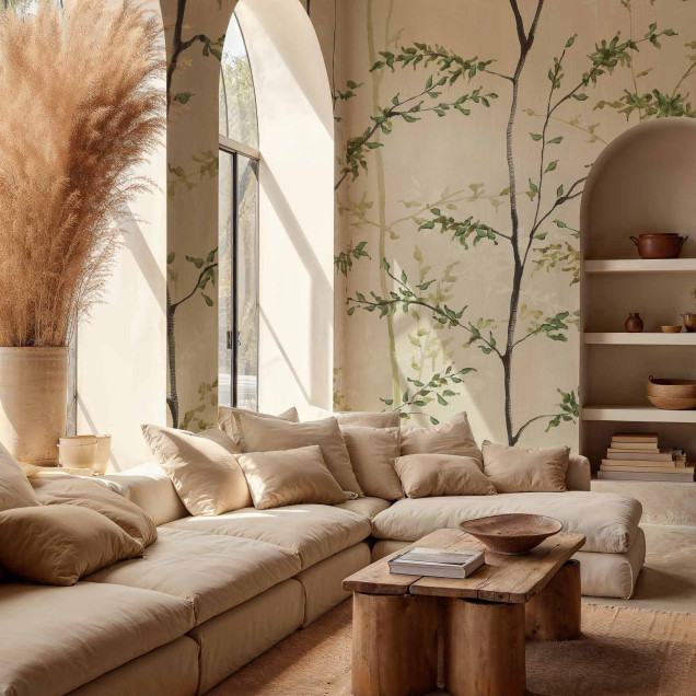 Tapet cu design copaci, natural