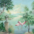 Tapet lavabil Landscape with Flamingos, Exoticism, Coordonne