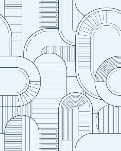 Tapet cu model geometric abstract în nuanțe de gri și alb, aplicat pe un perete din spatele unui set de canapele gri și a unei măsuțe de cafea negre.