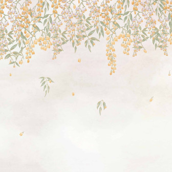 Tapet floral cu design delicat în living