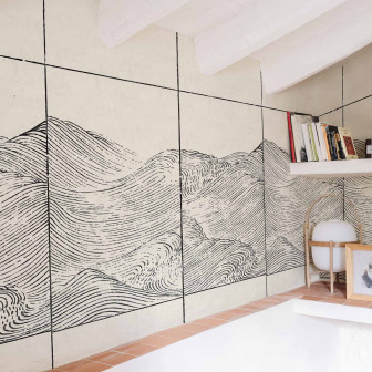 Tapet cu design valuri negre