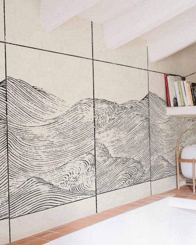Tapet cu design valuri negre