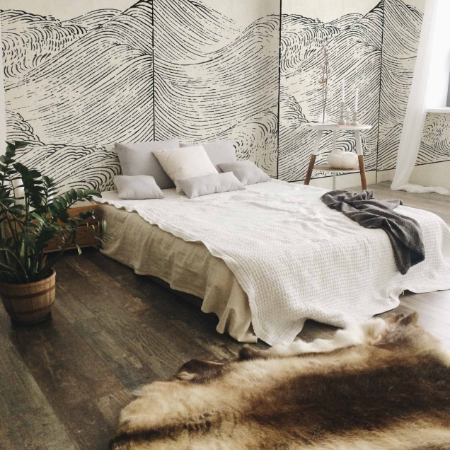 Tapet cu design valuri negre
