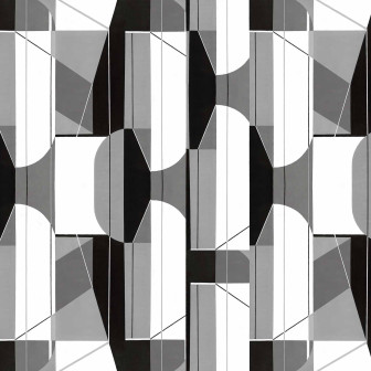 Tapet cu design geometric argintiu și negru Tapet cu design geometric argintiu și negru