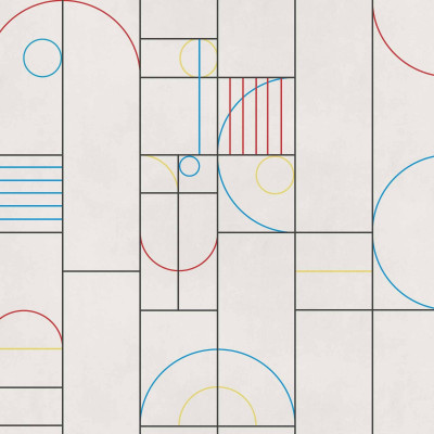 Tapet cu design geometric în bucătărie modernă