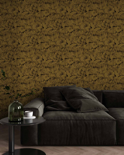 Tapet sepia și auriu cu design abstract