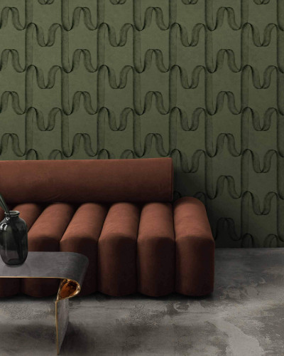 Tapet decorativ în nuanțe de grafit și măsliniu, design modern