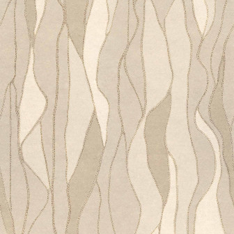 Tapet bej cu model abstract într-un dormitor modern