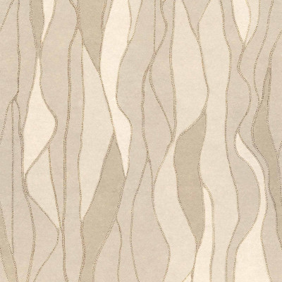 Tapet bej cu model abstract într-un dormitor modern
