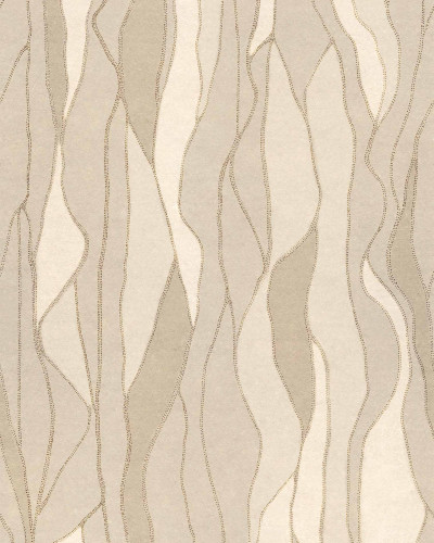 Tapet bej cu model abstract într-un dormitor modern
