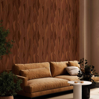 Tapet cu model abstract în nuanțe de maro, ambient living.