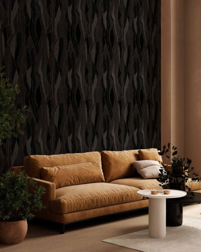 Tapet cu design abstract într-un living modern