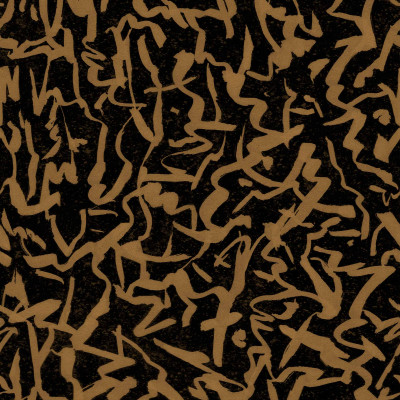 Tapet abstract negru și auriu într-un living modern