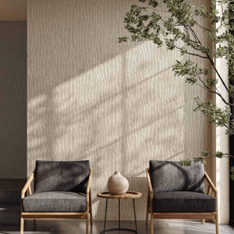 Tapet decorativ cu model abstract într-o cameră de zi modernă
