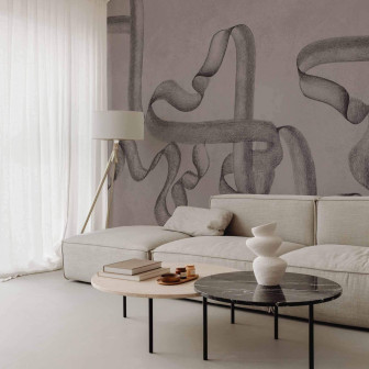 Tapet decorativ cu model abstract elegant într-un living modern