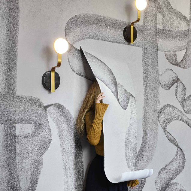 Tapet decorativ cu model abstract elegant într-un living modern