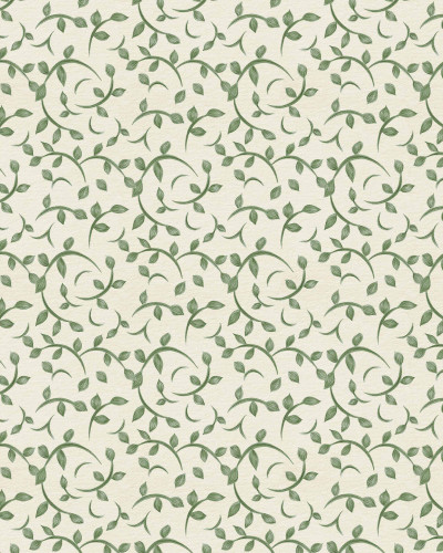 Tapet cu model floral verde delicat pe un perete