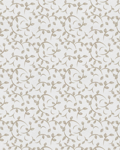 Tapet cu model floral ecru într-un dormitor elegant