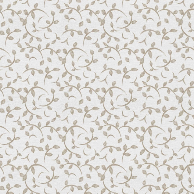 Tapet cu model floral ecru într-un dormitor elegant