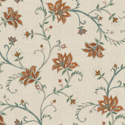 Tapet floral cu motive delicate pe fundal crem
