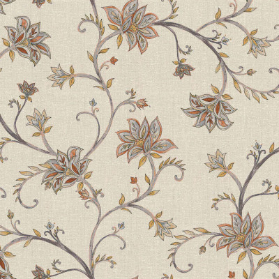 Tapet floral cu design delicat într-o baie vintage