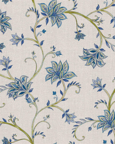 Tapet floral albastru cu design elegant