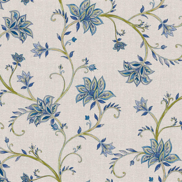 Tapet floral albastru cu design elegant