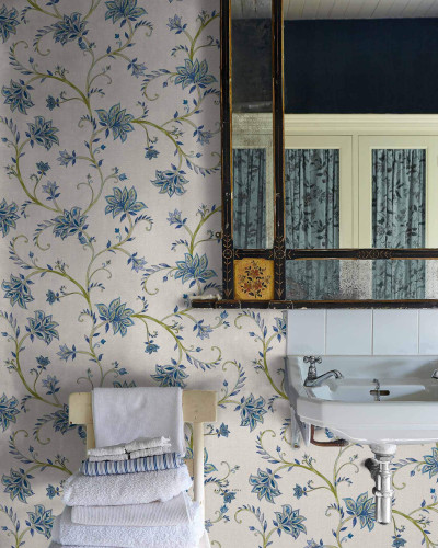 Tapet floral albastru cu design elegant