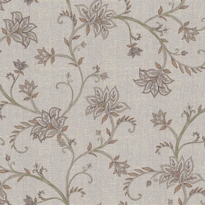 Tapet floral ecru cu accente delicate