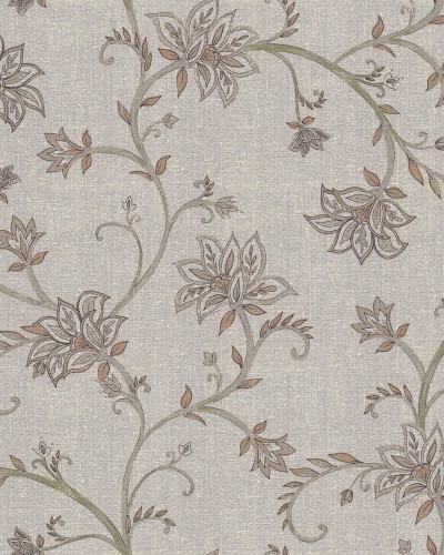 Tapet floral ecru cu accente delicate