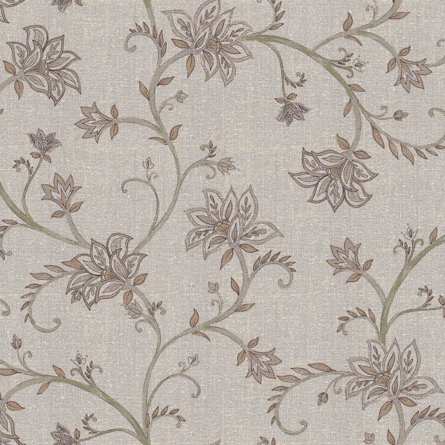 Tapet floral ecru cu accente delicate