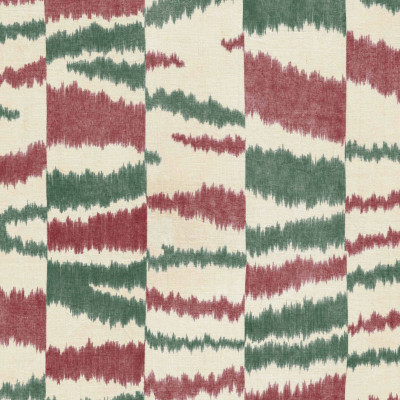 Tapet Agafay Desert, Emerald, cu un design abstract cu linii geometrice și un efect de material textil, în nuanțe de smarald și roșu aprins.