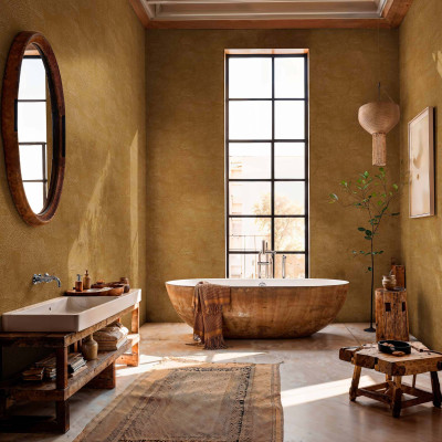 Tapet lavabil Rif Relief, Sienna cu un model elegant, fin, ce imita textura tesaturilor.