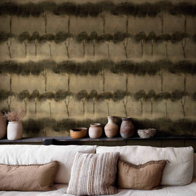 Ourika Trees, Pistachio -  cu design elegant de copaci, pe un fundal în tonuri de pistac