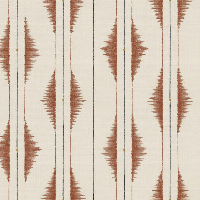 Tapet lavabil Azilal Embroidery, Clay, Coordonne, cu design geometric in nuanțe de maro