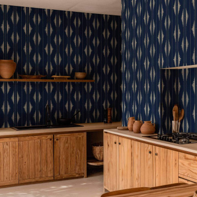 Tapet lavabil cu model geometric modern, inspirat din cultura marocana.