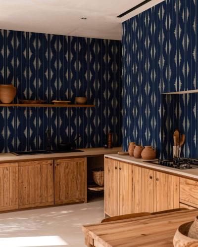 Tapet lavabil cu model geometric modern, inspirat din cultura marocana.