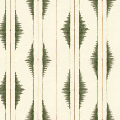 Tapet lavabil cu model geometric Azilal Embroidery, Leaves, Coordonne, cu frunze verzi pe un fundal crem, în bucătărie