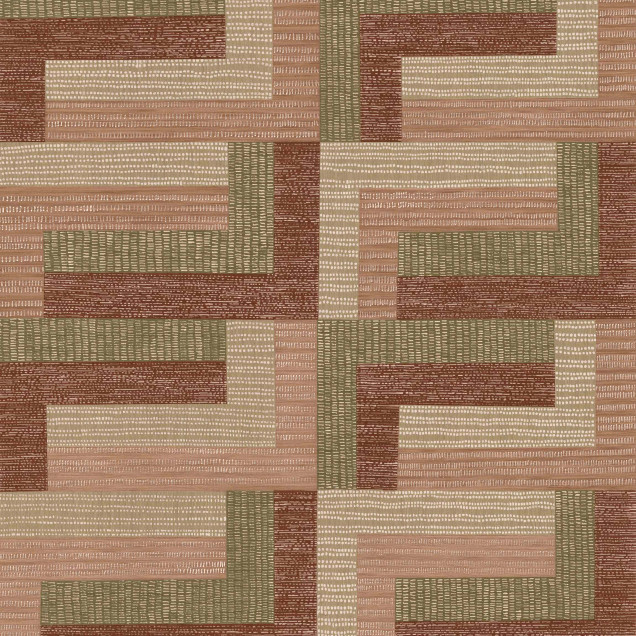 Tapet lavabil cu model geometric, Hennna Art, Rose, Coordonne, perfect pentru a crea un spațiu modern, confortabil și primitor.