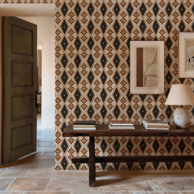 Tapet lavabil Beldi Rugs, Night, Coordonne cu model geometric de romburi