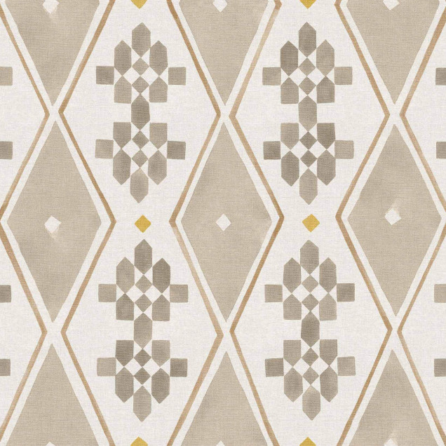 Tapet Beldi Rugs, Bone, cu model geometric, in nuante de bej si auriu