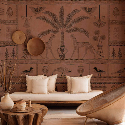 Tapet lavabil cu imprimeu exotic marocan, Asni Valley, Clay, Coordonne
